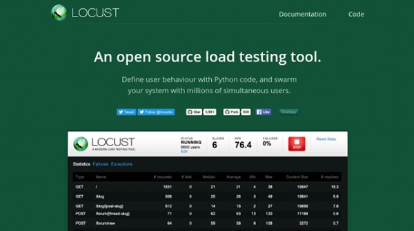 Locust testing tool
