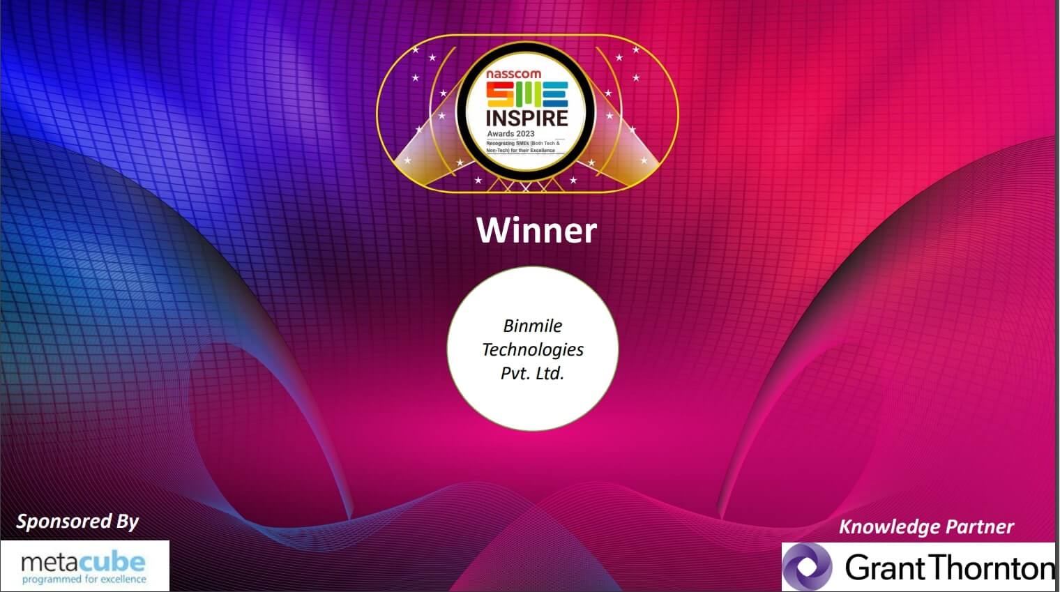 Binmile Wins NASSCOM SME Inspire Award 2023 | Binmile