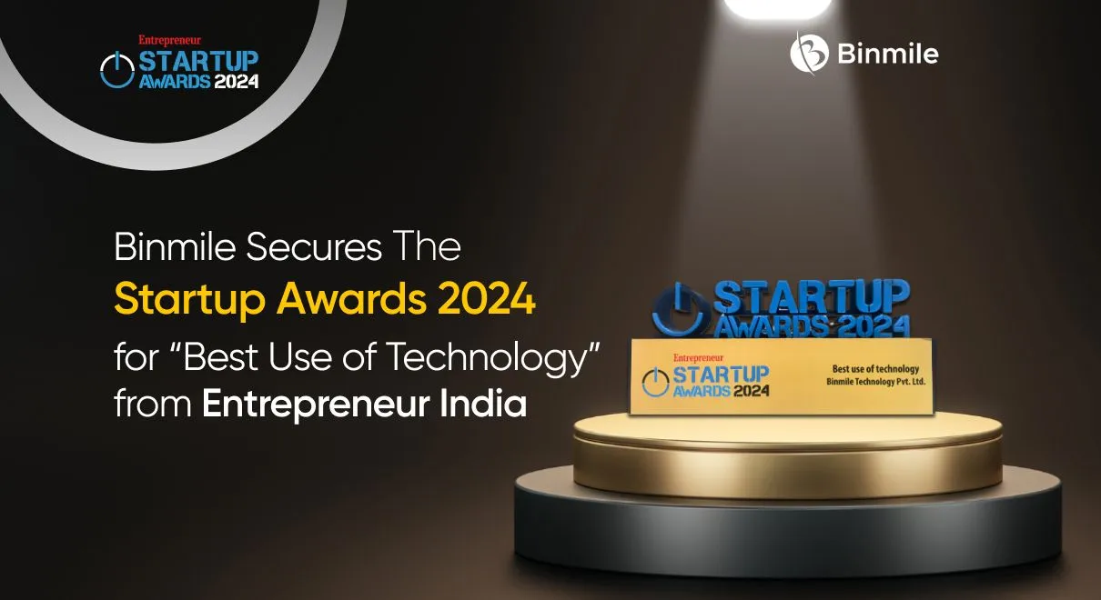 Binmile Secures The Startup Awards 2024 for Best Use of Technology from Entrepreneur India
