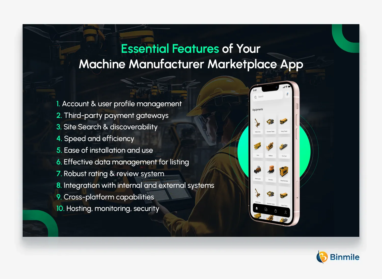 Essential Features of Your Machine Manufacturer Marketplace App | Binmile